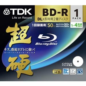 TDK 4倍速対応BD-R DL 1枚パック　50GB超硬 BRV50HCPWB1A