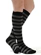 Soft Bamboo Knee High Socks Women's Black Gray Striped Rugby Great Gift Item