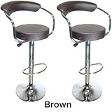 Set of (2) Brand New Brown Swivel Leather Bar Stool Pub Barstool