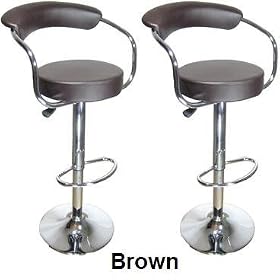 Set of (2) Brand New Brown Swivel Leather Bar Stool Pub Barstool by The Affordable Home