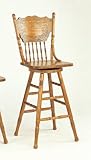 29 Inch Bar Stool with Back in Oak - Coaster