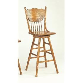 Click here to buy 29H Bar Stool with Pressed Back Oak Finish by Coaster.