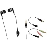 GE VOIP In-Ear Headset With Inline Microphone & 2 Adapters - GE 98973