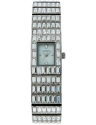 Elgin Womens Stainless Steel Band Genuine Austrian Crystals Analog Mother Of Pearl Dial Watch EG518