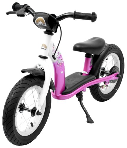 bike*star 30.5cm (12 Inch) Kids Learner Balance Beginner Run Bike Classic - Pink & White