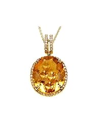 Genuine Citrine Pendant by Effy Collection® in 14 kt Yellow Gold