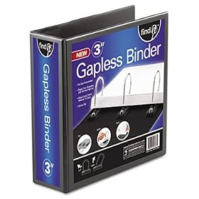 Gapless Loop Ring View Binder 11 x 81/2 3 Capacity Black