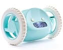 Clocky Alarm Clock on Wheels in Aqua
