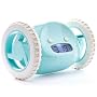 Clocky Alarm Clock on Wheels in Aqua