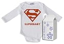 SuperBaby Long Sleeve Babygrows / Bodysuit Alternative Baby Clothes Sizes 0-6 months WHITE/BLACK + in funky Milk Carton
