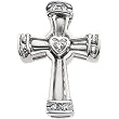 14K White Gold Diamond Unity Cross Pendant