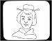 Mouse Pad with black and white, hair, woman, Asia, Japan, style, face, pins
