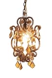Square Nest Miniature Gold Crystal Chandelier