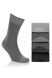 4 Pairs of Collezione Textured Vertical Stripe Socks [T10-2191-S]