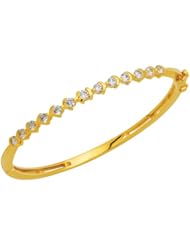Trendy, Jewelry Cz Diamond Bangle Swiss Machine Cut, Embed Diamond 13 Pcs Diamond 2.3 Mm, Gold Coating 5 Microns Thick