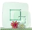 Clear Spanish Large Square Recycled Glass Plate 17"D