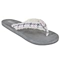 Women's Mossimo Supply Co. Lydia Plaid Faux Fur Lined Flip Flops - Grey