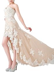 Sexy High-Low-Hem Sweetheart Applique Lace Evening Dress/Prom Dress 