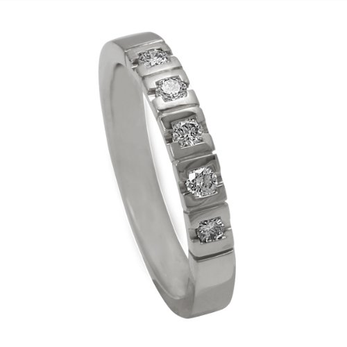 Bella Donna Damen Memoire Diamantring 585/000 Weissgold 5 Brillanten  0,30ct. gW-LR lupenr Preisvergleich