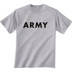 Big and Tall ARMY Short Sleeve T-Shirt - Military Style Physical Training T-Shirt in gray
