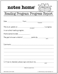 NOTES HOME READING PROGRAM PROGRESS