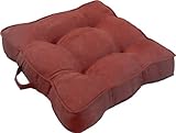 IMAGE OF Arlee 24 by 24-Inch Faux Suede Chamois Floor Cushion, Pomegranate