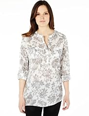 Linen Blend 2 Pockets Floral Shirt