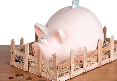 Sparschwein Suse gross im Saustall Spardose 30 cm