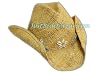 Western Style Straw Hat with Cowry Shell Flower