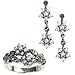 Gemini Silver Natural Seed Pearl Earrings & Ring Set, Natural - Dahlia Vintage Collection