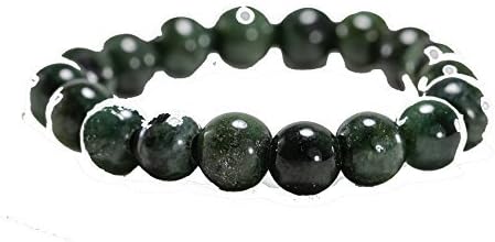 KARATGEM Natural Jadeite Jade Bracelet Beads 9mm Dark Green Color by Karatgem