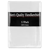 Mens Cotton Handkerchief 12 Pack by Umo Lorenzo in White