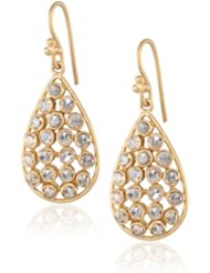 Lauren Harper Collection Milky Way 18k Gold and Rose Cut Diamond Pear Drop Earrings