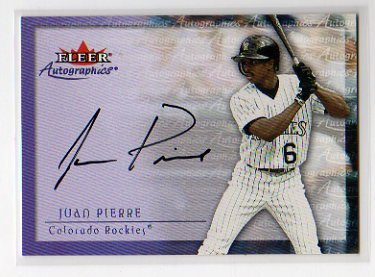 Buy 2001 Fleer Autographics Juan Pierre Certified Autograph Baseball Card by Fleer