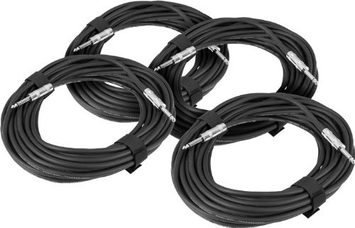 Musician's Gear 16 Gauge Speaker Cable Black 25 Feet 4-Pack