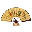 Handmade Folding Decorative Wall Fan With Stand - Chinese Dragon & Phoenix Design