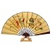Handmade Folding Decorative Wall Fan With Stand - Chinese Dragon & Phoenix Design