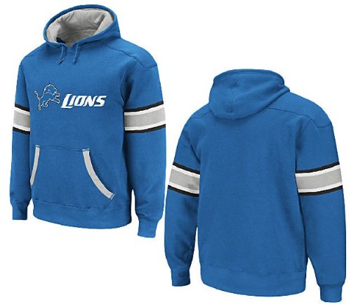 Detroit Lions QB Jersey Hooded Sweatshirt by Reebok (Large)