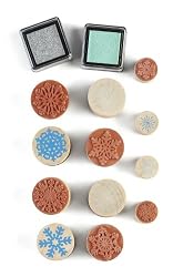 Martha Stewart Crafts Snowflakes Wooden Stamp and Ink Set