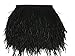 ADAMAI Natural Ostrich Feathers Trims Fringe DIY Dress Sewing Crafts Costumes Decoration Pack of 2 Yards (Black)