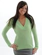 Sale Green 2 tone V Neck Sweater NYC Wool blend Sizes S or M