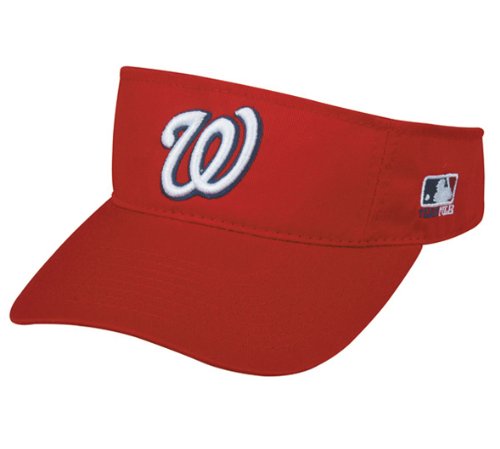 MLB ADULT Washington NATIONALS Home RED VISOR Adjustable Velcro TWILL