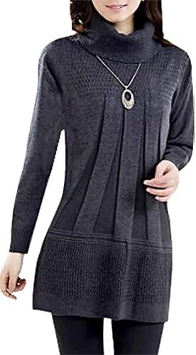 JVA Women's Stylish Slim Fit Knitted Pullover Dress Turtleneck Outerwear SW09, Design10 XX-Small