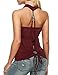 Zeagoo Women's Faux Crystal Twinset Tank Top Blouse, Large, Wine Red