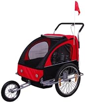 VIVAFIT 2 in 1 Fahrradanhänger und Jogger, red black, 56640011