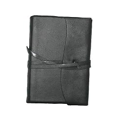 Ledertagebuch, Notizbuch Amalfi, schwarz, 12x17 cm, handmade in Italy