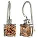 Sterling Silver Cushion-Cut Champagne Cubic Zirconia Earrings by Charles Winston