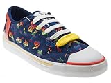Babycham Basic Lace Rainbow Stripe Navy Jersey Womens Trainers