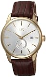 ESQ by Movado Men`s 07301372 Chronicle Brown Leather Strap White Round Dial Watch