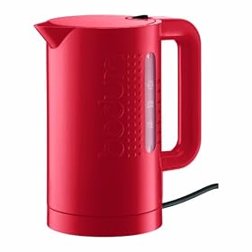Bodum Bistro 34-Ounce Cordless Electric Water Kettle, Red by